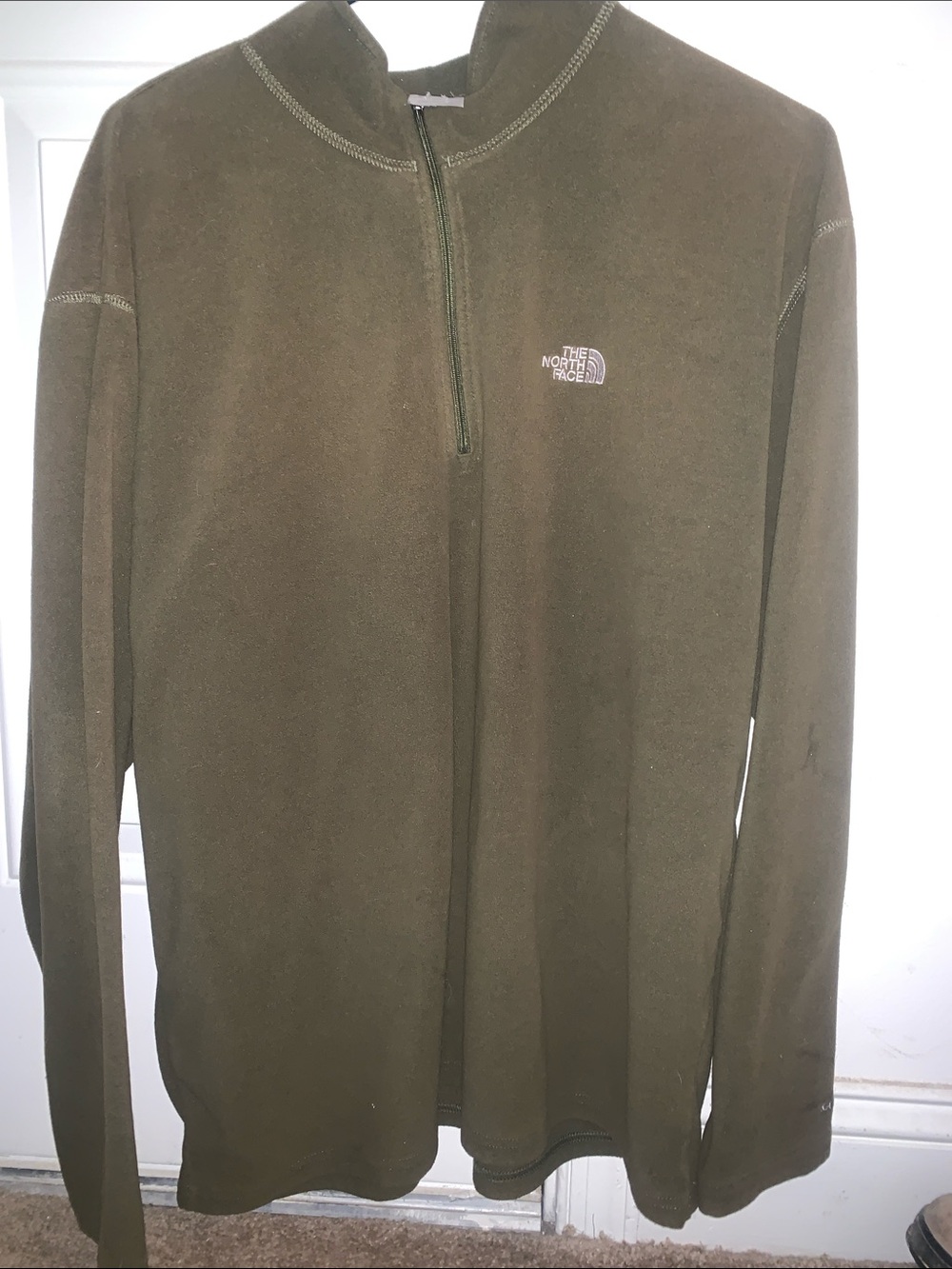 The North Face Olive Green Half-Zip Fleece Pullover